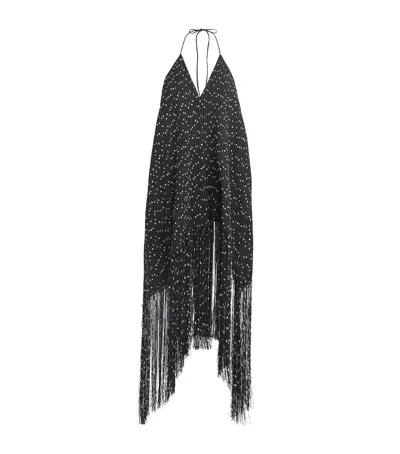 Jacquemus Fringed Riviera Mini Dress In Black