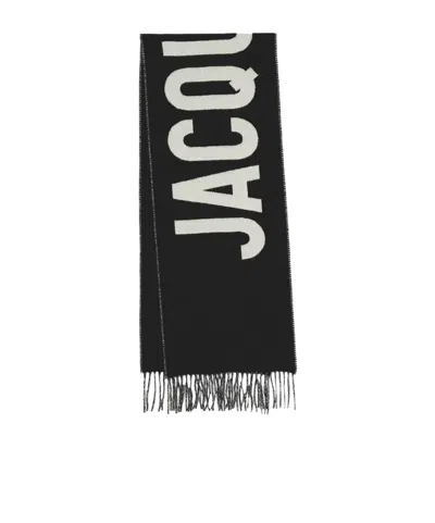 Jacquemus Fringed Scarf In Black