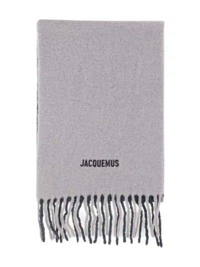 Jacquemus Fringed Scarf In Gray