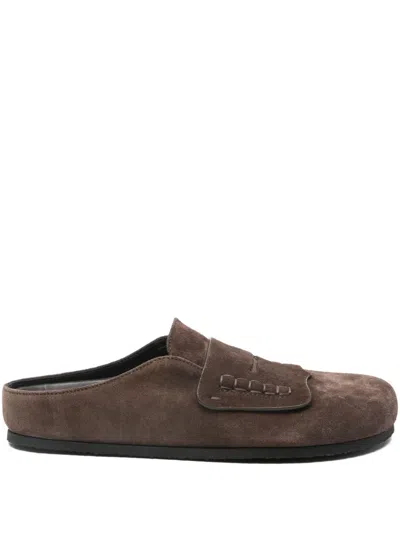 JACQUEMUS FRINGED SUEDE MULES