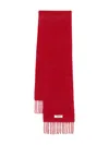 Jacquemus Womens Dark Red Carro Fringed Wool-blend Scarf In Red