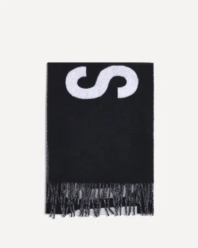 Jacquemus Fringes Wool Scarf In Black