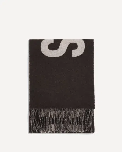 Jacquemus Women Fringes Wool Scarf In Black