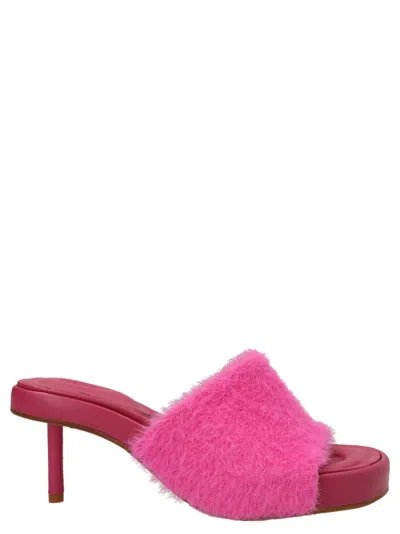 JACQUEMUS FUCHSIA CLAY MULES