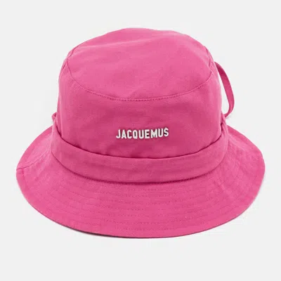 Pre-owned Jacquemus Fuchsia Le Bob Gadjo Canvas Bucket Hat In Pink