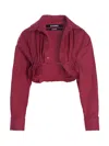 Jacquemus Machou Cotton And Linen Shirt In Fuchsia