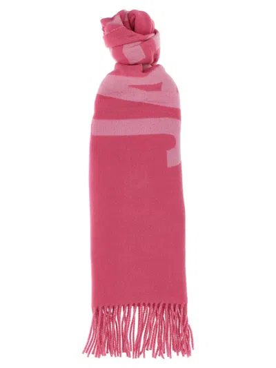 JACQUEMUS FUCHSIA PINK LOGO SCARF