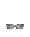 Jacquemus Womens Tortoiseshell Spiaggia Rectangle-frame Acetate Sunglasses In Gray
