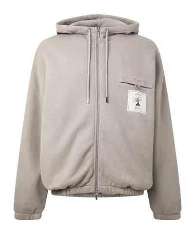 Jacquemus Full-zip Hooded Jacket In Green