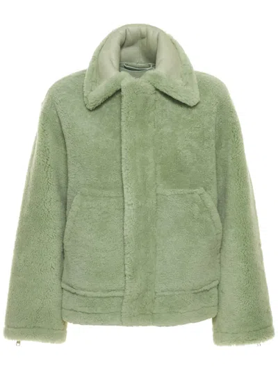 Jacquemus Fur And Leather Jacket In Green