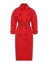 Jacquemus Belted Trench Coat With Structured Collar In Red