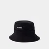 Jacquemus Gadjo Knotted Bucket Hat In Black