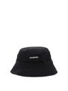 Jacquemus Gadjo Knotted Bucket Hat In Black