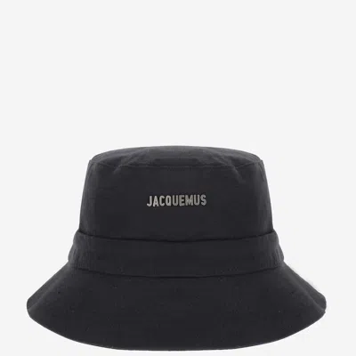 Jacquemus Gadjo Cotton Bucket Hat In Black
