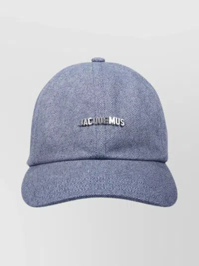 Jacquemus Gadjo Curved Brim Six Panel Hat In Blue
