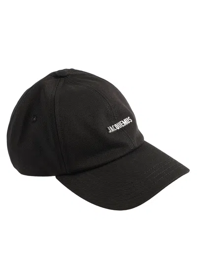 Jacquemus Gadjo Logo-embellished Cotton-twill Baseball Cap In Black