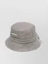 Jacquemus Gadjo Patterned Bow Detail Wide Brim Hat In Gray