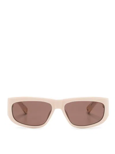 Jacquemus Rectangle-frame Sunglasses In Beige