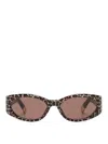 Jacquemus Narrow Oval Leopard Print Sunglasses In Brown