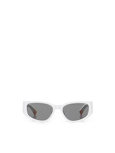 Jacquemus White 'les Lunettes Gala' Sunglasses In White/ Yellow Gold