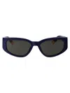 Jacquemus Gala Sunglasses In 04 Navy/ Yellow Gold/ Grey