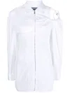 Jacquemus Galliga Cold-shoulder Corset Mini Shirtdress In White