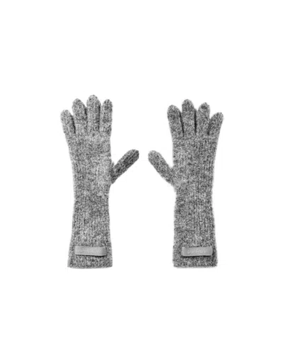 Jacquemus Les Gants Gros Grain Logo Gloves In Gray