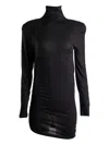 Jacquemus Knee-length Turtleneck Dress With Draped Side Seams In Black