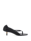 Jacquemus Leather Thong Sandals Stiletto Heel Straps In Black