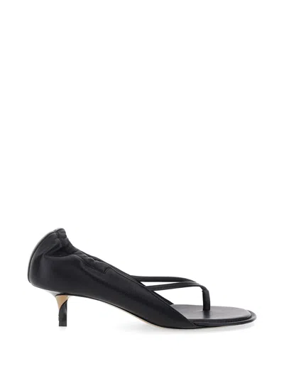 Jacquemus Nu Pieds B Open Toe Kitten Heel Sandals In Black