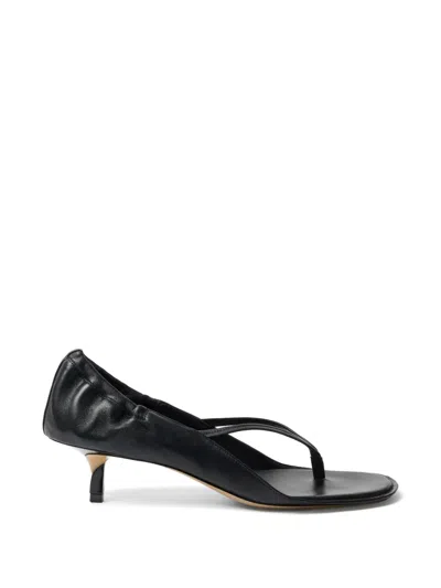 Jacquemus Nu Pieds B Open Toe Kitten Heel Sandals In Black