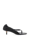 Jacquemus Leather Thong Sandals Stiletto Heel Straps In Black