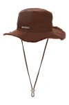 Jacquemus Gender Inclusive Le Bob Artichaut Cotton Twill Bucket Hat In Brown 850
