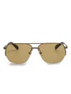 Jacquemus Geometric-frame Metal Sunglasses In Brown