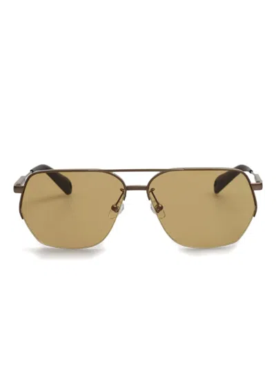 Jacquemus Geometric-frame Metal Sunglasses In Brown