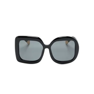 Jacquemus Geometric Frame Sunglasses In Black