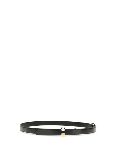 Jacquemus Geometric Metal Buckle Belt In Black