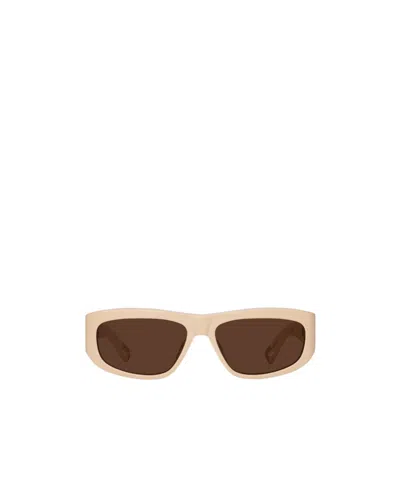 Jacquemus Geometric Sunglasses In Brown