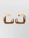 Jacquemus Geometric Wooden Detail Gold-tone Earrings In Gold