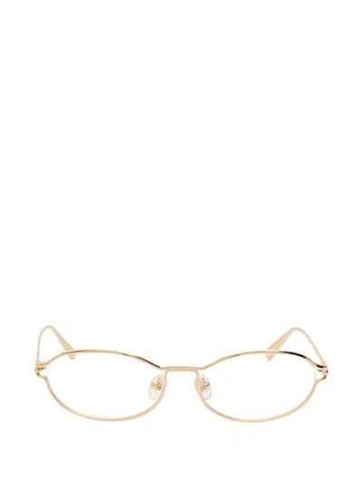 Jacquemus Geometric-frame Glasses In Gold