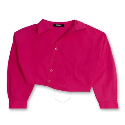 JACQUEMUS JACQUEMUS GIRLS CROPPED ASYMMETRICAL SHIRT