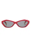 Jacquemus Bambino Geometric Sunglasses In Red