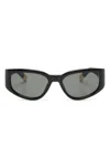 Jacquemus Rectangle-frame Sunglasses In Black Yellow Gold Grey