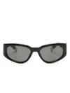 Jacquemus Rectangle-frame Sunglasses In Black Yellow Gold Grey