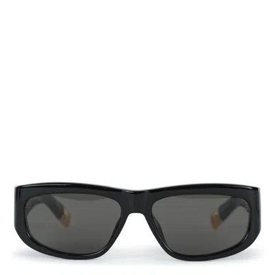Jacquemus Glasses In Black Yellow Gold Grey