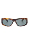 Jacquemus Full Frame Sunglasses In P. T Shell Matt Black Grey