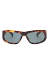 Jacquemus Full Frame Sunglasses In P. T Shell Matt Black Grey