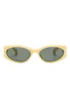 Jacquemus Sunglasses Légers Ovales À Monture Épaisse In Yellow