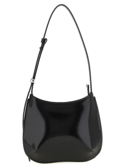 Jacquemus Glossy Leather Shoulder Bag In Black