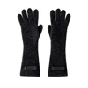 Jacquemus Logo Design Long Length Ribbed Gloves In Black